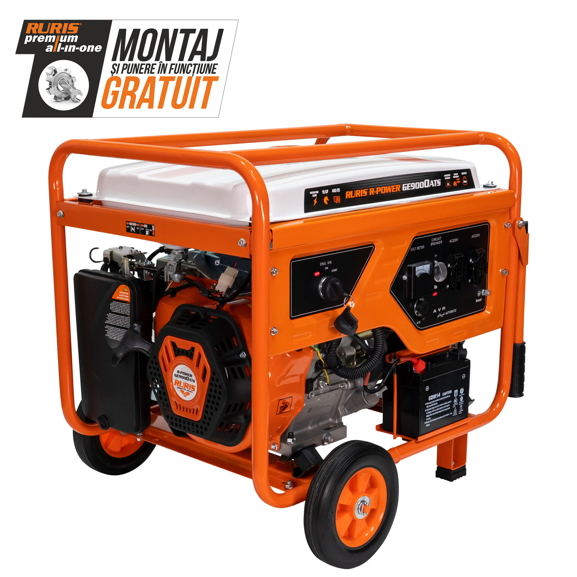 Imagine generala generator RURIS R-Power GE9000 ATS