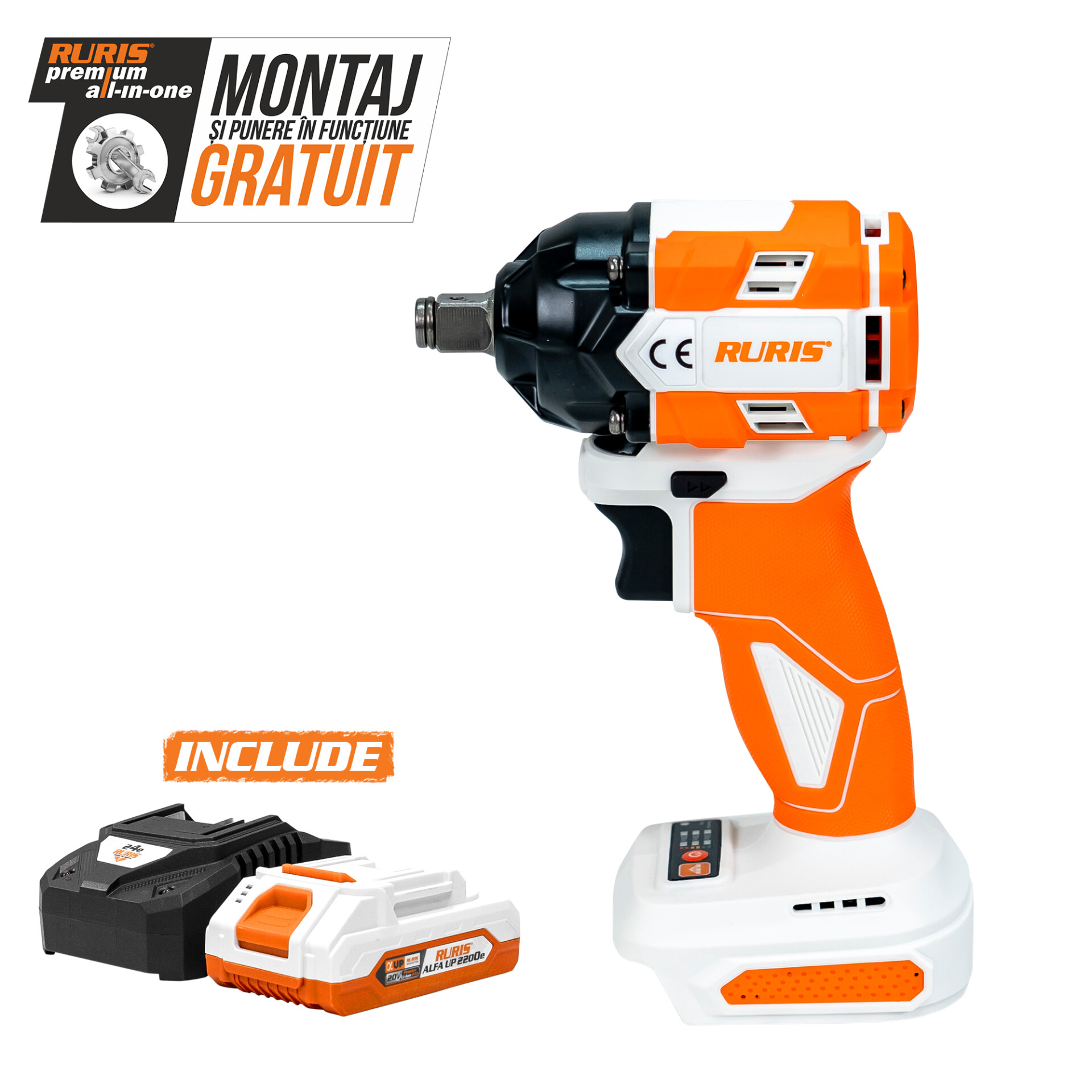 Masina de insurubat cu impact pe acumulator RURIS RMX3500 Power Alfa UP {contine acumulator+incarcator}